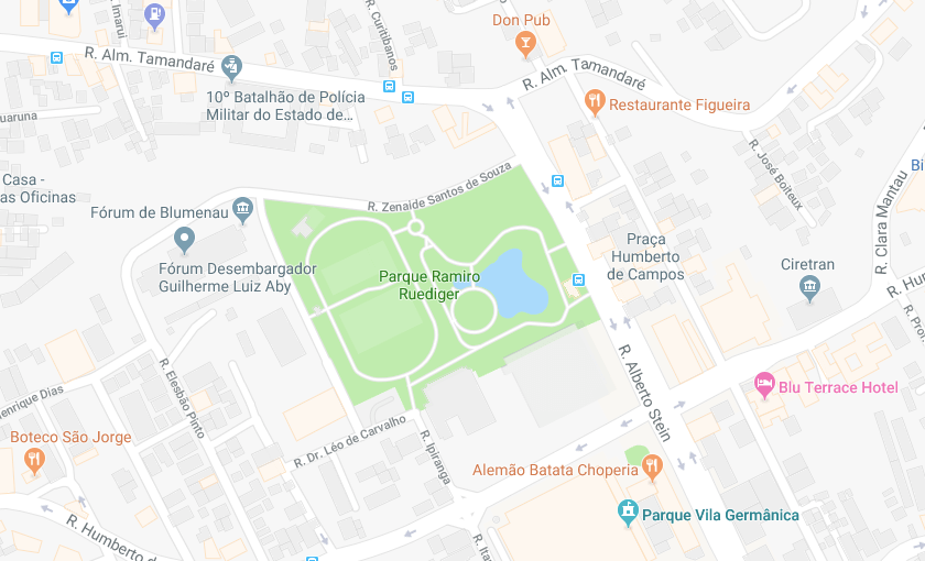 Parque Ramiro Ruediger em Blumenau: Mapa