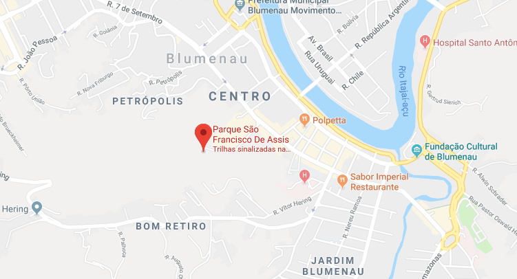 Parque São Francisco de Assis em Blumenau: Mapa
