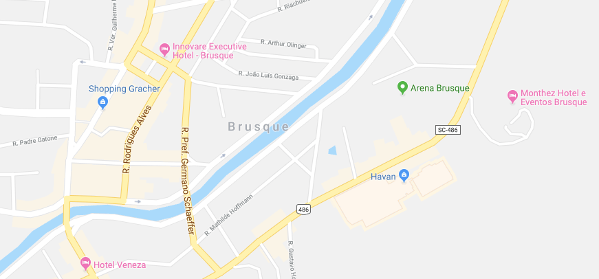 Mapa de Brusque próxima a Blumenau