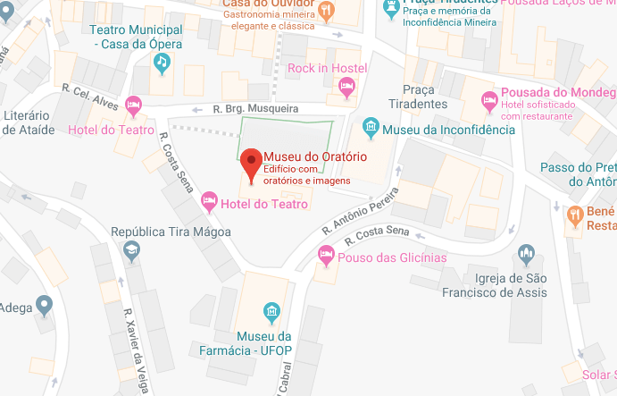 Localização do Museu do Oratório em Ouro Preto