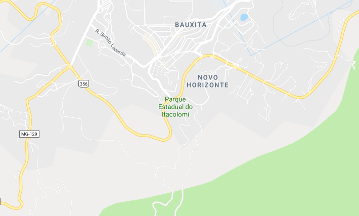 Localização do Pico do Itacolomi em Ouro Preto