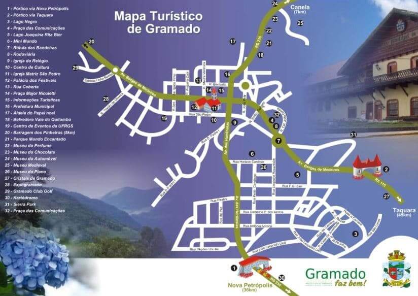 Mapa Turistico De Gramado Dicas Do Nosso Brasil