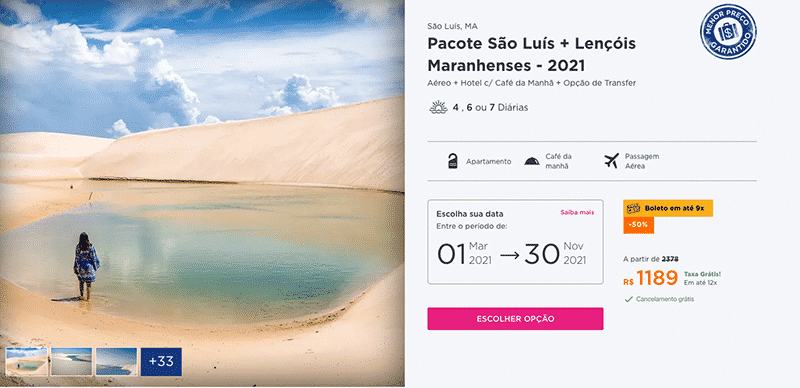 Pacote Hurb para São Luís + Lençóis Maranhenses por R$ 1.189
