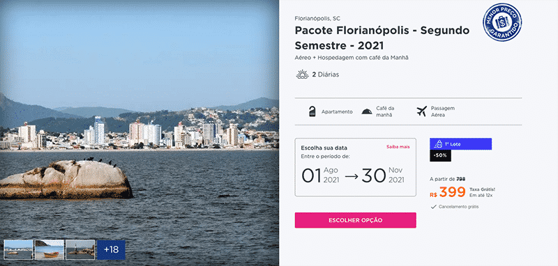 Pacote Hurb para Florianópolis por R$ 399