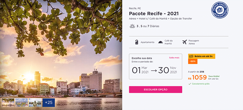 Pacote Hurb para Recife